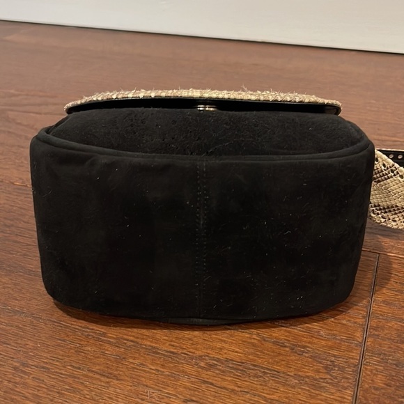 Stuart Weitzman Black Suede and Leather Shoulder Bag - Picture 3 of 6